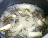 ほくほく蓮根と揚げ、アカモクの味噌汁作り方4写真