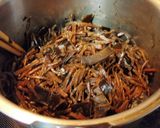 ムラサキイモの茎で作る「昆布入り佃煮」作り方3写真