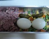 ゆで卵と野菜入りミートローフ作り方3写真