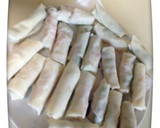 居酒屋おつまみ!!枝豆と海老の春巻き風。作り方3写真