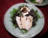 赤からし水菜と蒸し鶏のサラダ 京都カフェ作り方3写真