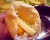 ラクレットで餅卵巾着煮♪作り方4写真