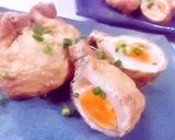 ラクレットで餅卵巾着煮♪作り方8写真