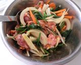 ほうれん草たっぷり食べられる☆焼き肉丼作り方3写真