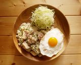 サイコロ豚ステーキのガーリック炒飯作り方5写真