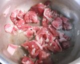 さつまいもの茎と豚肉のおかかゴマ炒め作り方2写真