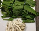 ほうれん草と豆富&しめじのあんかけ作り方1写真