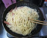 スパムでカルボナーラ風スパゲティ作り方8写真