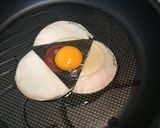 まん真ん中のハムエッグ♬作り方4写真