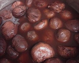 栗の渋皮煮の煮汁で栗羊羹作り方1写真