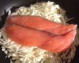 サーモンとキャベツの簡単蒸し作り方2写真