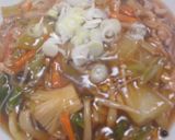 白菜・豚肉・えのき入りあんかけ皿うどん作り方14写真