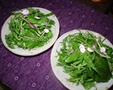 ルッコラ、ひの菜のサラダ 京都カフェ作り方7写真