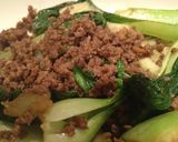 すぐできる！青梗菜＆ひき肉の豆豉醤炒め作り方5写真