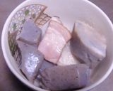 里芋（親いも）とベーコン+蒟蒻の煮物作り方5写真