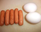 朝食・簡単・ウィンナーエッグ作り方1写真