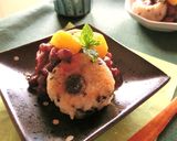 胡麻黒糖入りごはん団子　栗粒あん添え作り方9写真