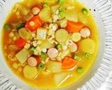 押し麦と実沢山の根菜スープ作り方7写真