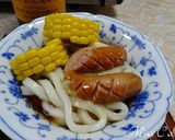 とうもろこしウインナーうどん鍋　作り方3写真