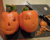 ハロウィン仕様★パプリカの肉詰め作り方3写真