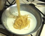 スモークチキンときのこのクリームパスタ♪作り方5写真