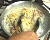 スモークチキンときのこのクリームパスタ♪作り方6写真