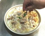 スモークチキンときのこのクリームパスタ♪作り方8写真