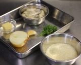 土鍋で牡蠣ピラフ。作り方1写真