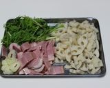 ベーコンとレンコンのスパゲティ作り方1写真