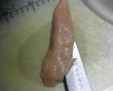♫柔らか鶏ささみの明太子挟み焼き♫作り方1写真