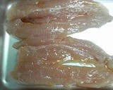 ♫柔らか鶏ささみの明太子挟み焼き♫作り方3写真
