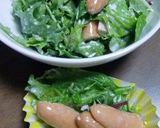 お弁当のおかずにベビーリーフとウインナー作り方4写真