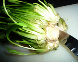 京野菜の定番、壬生菜の切り方　京都カフェ作り方2写真
