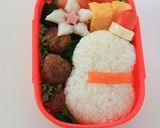 クリスマスキョロちゃん　キャラ弁作り方10写真