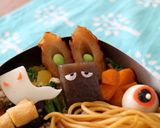 キャラ弁＊焼きそばでゲゲゲの鬼太郎作り方5写真