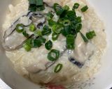 酒蒸し牡蠣のクリームリゾット作り方4写真