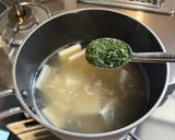 青さのり(青のり)と豆腐の翡翠スープ作り方4写真