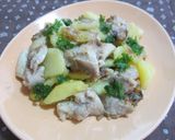 こんがりポテトと鶏もも肉のにんにく炒め★作り方7写真