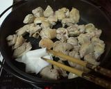 鶏もも肉と白ネギのすきやき風煮（親子丼）作り方2写真