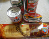 簡単缶詰めのもっちりトマトスパゲティー作り方1写真