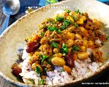 ■豚ひき肉といろいろお豆のドライカレー■作り方4写真