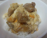 鶏もも肉と白ネギのすきやき風煮（親子丼）作り方5写真