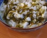 簡単お湯かけ♪めかぶチーズのまったり雑炊作り方4写真