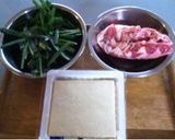 豚ニラ豆腐作り方1写真