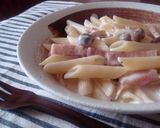 シンプル♪クリームパスタで1人ランチ作り方5写真
