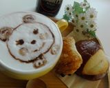 親子でアート♪ホットミルクとカプチーノ♡作り方6写真