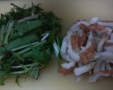 水菜とちくわの梅ドレ和え作り方1写真