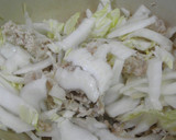 白菜と豚肉の卵とじ。作り方2写真