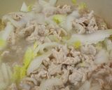 白菜と豚肉の卵とじ。作り方3写真