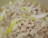 白菜と豚肉の卵とじ。作り方3写真